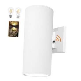001wt Yuan Teng Outdoor Wall Sconce Exterior White Dusk To Dawn Sensor 2 Bulbs Included