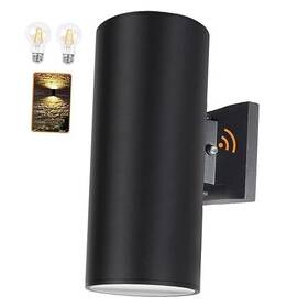 Yuan Teng 738627073250 Outdoor Wall Light Exterior Black Dusk To Dawn Sensor 2 Bulbs Included