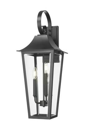5008b-bk Z-lite 5008b Gannon 3 Light 28 Inch Tall Marine Grade Outdoor Wall - Black 5008b-bk Z-lite 5008b Gannon 3 Light 28 Inch Tall Marine Grade Outdoor Wall - Black
