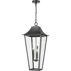5008chxxl-bk Z-lite Gannon Outdoor Pendant Or Chandeller Black