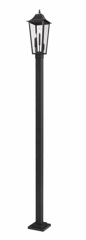 5008phbs-536p-bk Z-lite - Gannon 3 Light Outdoor Post Mount-119.25 Inches Tall And 10