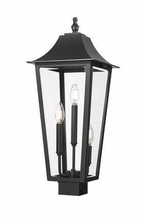 Mount-25.25 Z-lite 5008phbs-bk - Gannon 3 Light Outdoor Post Inches Tall And 10