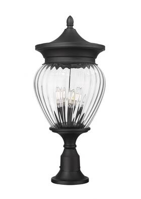 5016phbr-553pm-bk Z-lite - Davina 4 Light Outdoor Pier Mount-27.25 Inches Tall And 12