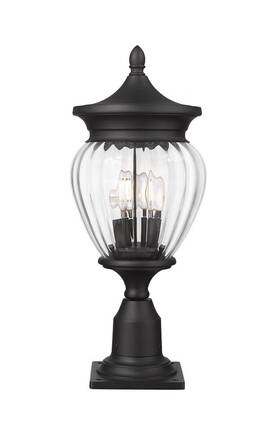 5016phmr-533pm-bk Z-lite - Davina 3 Light Outdoor Pier Mount-22.25 Inches Tall And 9 Wide