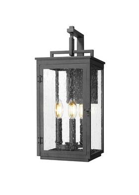 5019m-bk Z-lite 5019m Hartwell 3 Light 19 Inch Tall Outdoor Wall Sconce - Black 5019m-bk Z-lite 5019m Hartwell 3 Light 19 Inch Tall Outdoor Wall Sconce - Black