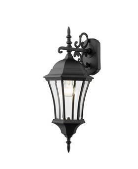522m-bk Z-lite Black Wakefield 1-light Outdoor Wall Sconce W Clear Beveled Shade
