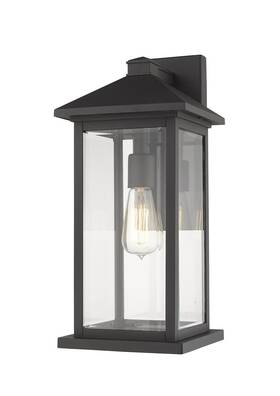 531mxl-bk Z-lite Portland 1-light Outdoor Wall Sconce In Black