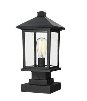 531phms-sqpm-bk Z-lite 1 Light Outdoor Pier Mount In Black Finish