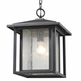 554chb-bk Z-lite 554chb Black Aspen Single Light 11 Inch W Outdoor Pendant