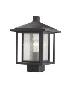 554phms-bk Z-lite Aspen - 1 Light Outdoor Post Mount Lantern In Urban Style 9