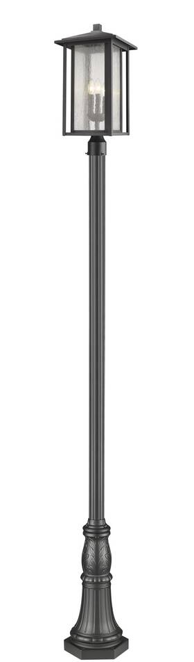 554phxlr-518p-bk Z-lite Aspen 3-light Outdoor Post Mounted Fixture Light In Black