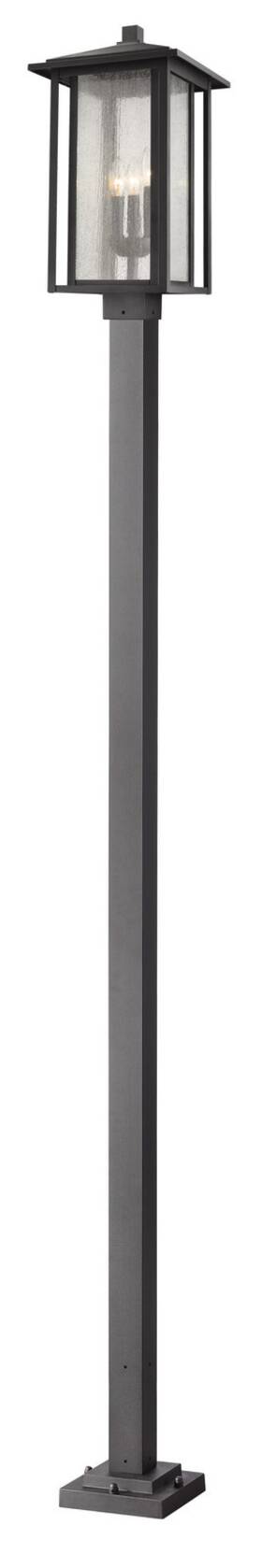 554phxls-536p-bk Z-lite Aspen 3-light Outdoor Post Mounted Fixture Light In Black