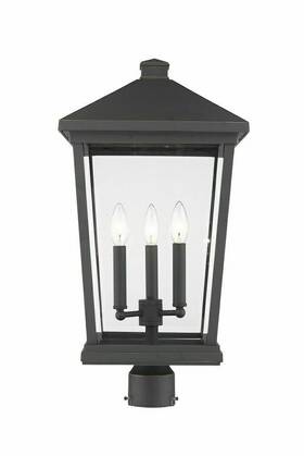 568phxlr-orb Z-lite New Beacon - 3 Light Outdoor Post Mount Lantern