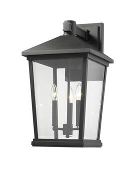 568xl-bk Z-lite 568xl Black Beacon 3-light 23 Inch H Outdoor Wall Sconce