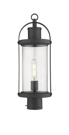 569phm-bk Z-lite - Roundhouse 1 Light Outdoor Post Mount Lantern In Period Inspired