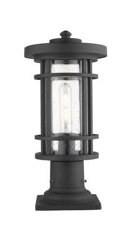 570phm-533pm-bk Z-lite Jordan 1-light Outdoor Pier Mounted Fixture Light In Black 570phm-533pm-bk Z-lite Jordan 1-light Outdoor Pier Mounted Fixture Light In Black