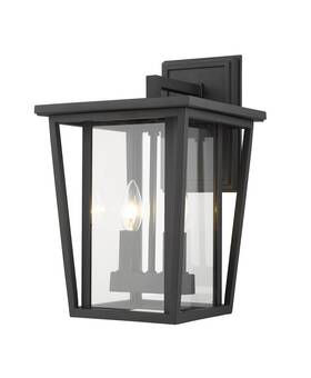 571m-bk Z-lite 571m Black Seoul 2-light 15 Inch H Outdoor Wall Sconce
