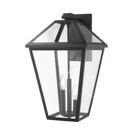 579b-bk Z-lite Talbot 3 Light Small Outdoor Wall Sconce Black -