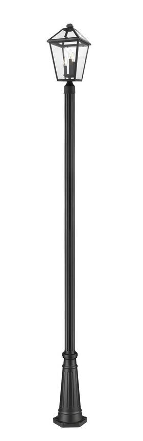 579phbr-519p-bk Z-lite Talbot 3-light Outdoor Post Mounted Fixture Light In Black
