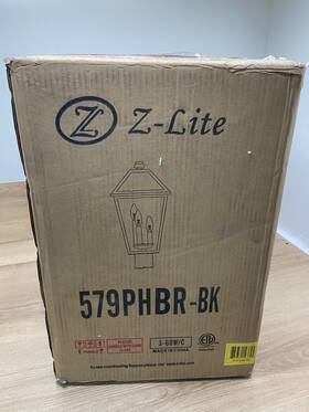 579phbr-533pm-bk Z-lite Talbot 3 Light 22 Inch Tall Outdoor Pier Mount Post