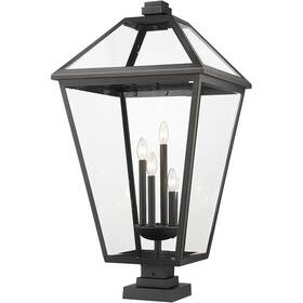 579phxlxs-sqpm-bk Z-lite - Talbot 4 Light Outdoor Pier Mount In Transitional Style-36.75 Inches
