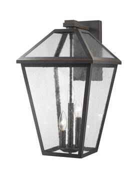 579xl-orb Z-lite Talbot 3-light Outdoor Wall Sconce In Oil Rubbed Bronze