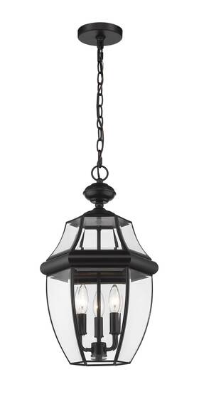 580chb-bk Z-lite Westover 3-light Outdoor Chain Mount Ceiling Fixture Light In Black