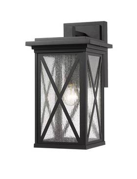 583b-bk Z-lite Brookside 1-light Outdoor Wall Sconce In Black