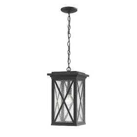 583chb-bk Z-lite Brookside 1 Light Outdoor Chain Mount Ceiling Fixture Black