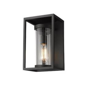 584s-bk Z-lite Dunbroch 1 Light Outdoor Wall Sconce Black And Clear