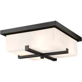 593f-bk Z-lite Sana 4 Light 12 Inch Black Outdoor Flush Ceiling Mount Fixture