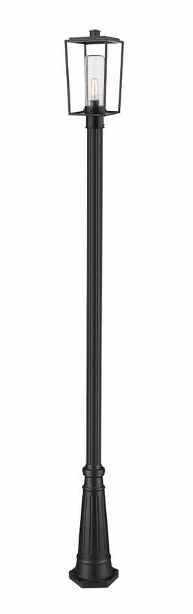 594phmr-519p-bk Z-lite - Sheridan 1 Light Outdoor Post Mount With Seedy Glass In Modern