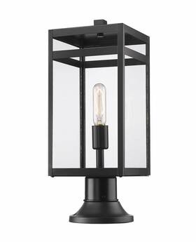 596phmr-553pm-bk Z-lite - Nuri 1 Light Outdoor Pier Mount In Style-19.75 Inches Tall