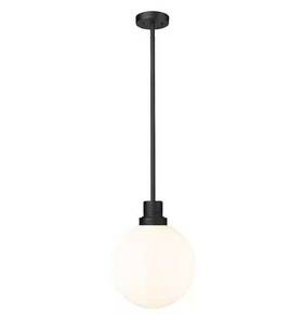 597p12-bk Z-lite Laurent 1 Light 16 Inch Outdoor Pendant Black/opal -