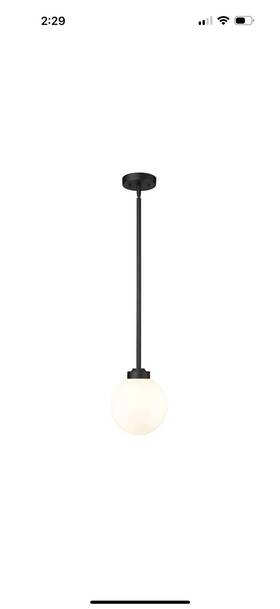 597p8-bk Z-lite Laurent 1 Light Outdoor Pendant Black/opal -