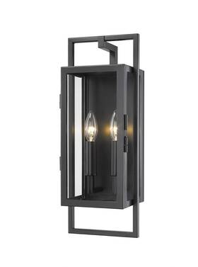 Style-18.5 Z-lite 598s-bk - Lucian 2 Light Outdoor Wall Mount In Modern Inches Tall