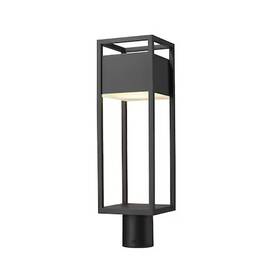 Z-lite 685659152432 585phmr-bk-led Barwick 1 Light Outdoor Post Mount Fixture Black And Etched Z-lite 685659152432 585phmr-bk-led Barwick 1 Light Outdoor Post Mount Fixture Black And Etched