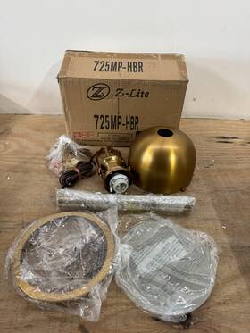 725mp-hbr Z-lite Melange Single Light 8 Inch Wide Pendant - Heritage Brass Read