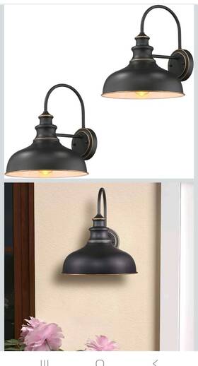 02a390-2 Zeyu Two Outdoor Farmhouse Barn Wall Lights Black Gooseneck Exterior Sconce Pair