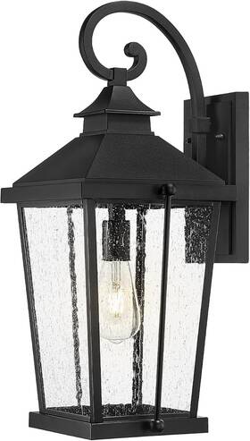 Zw105b-m Zeyu 22 Inch Outdoor Wall Lantern 1-light Seeded Glass Black Porch Light Etl E26