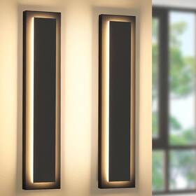 Zsmaiku 313039420412 Modern Outdoor Wall Lights Long Exterior Lighting Fixtures Black