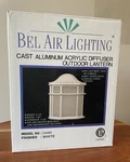 Bel Air Lighting Outdoor Wall Lantern Cast Aluminum, White Finish, Weather. Fixed Price $32.00.