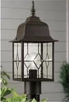 Portfolio Outdoor Post Light Bronze Lantern 17 Seeded Glass Fixture New In Box. Fixed Price $38.69.