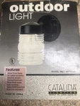 Catalina Outdoor Wall Light Galvanized Black Steel & Clear Jelly Jar Shade - Nib. Fixed Price $5.66.