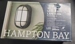 Hampton Bay 8.5 In. Black Led Outdoor Wall Lamp With Frosted Glass Shade. Fixed Price $44.00.