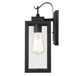 Hukoro Martin 1-LIGHT Matte Black Outdoor Wall Lantern Sconce, Clear Glass Shade. Fixed Price $14.24.