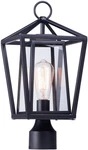 Transitional Black Outdoor Post Light With Clear Glass Shade - Dimmable. Fixed Price $506.99.