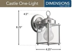 Thomas Lighting Castle 8592-965 One-light Exterior Wall Lantern Brushed Nickel. Fixed Price $60.13.