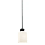 Kichler Brinbourne Mini Pendant Light, Anvil Iron W/ Satin Opal Glass 42265AVI. Fixed Price $48.99.