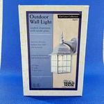Today's Design House 14" Outdoor Light Sconce Solid Aluminum Seedy Glass Repaird. Fixed Price $45.90.